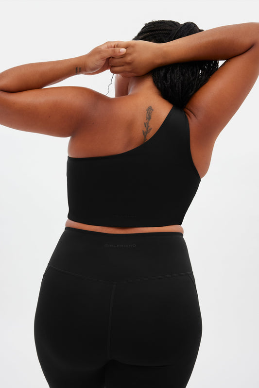 Black Bianca One Shoulder Bra