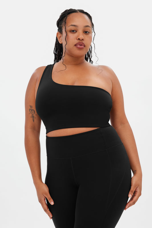 Black Bianca One Shoulder Bra