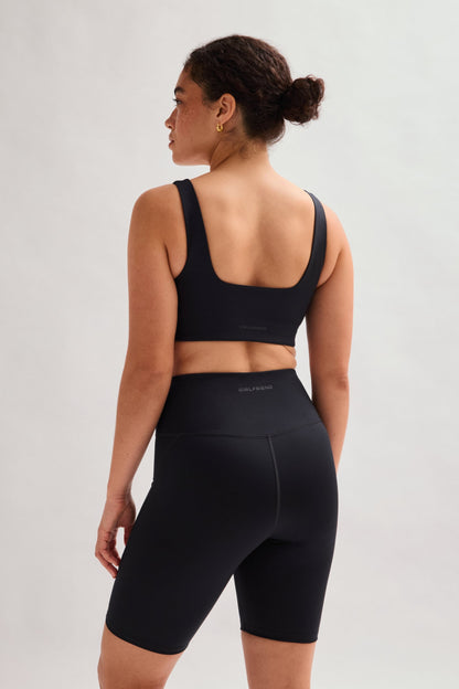 Black High-Rise Bike Short