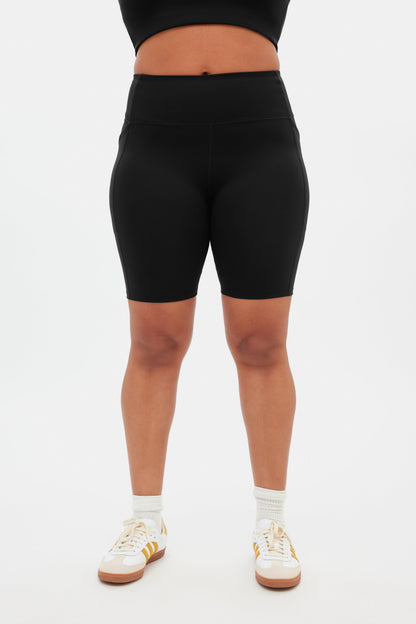 Black High-Rise Pocket Bike Short