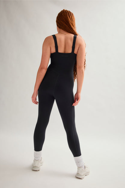 Black Luxe Paneled Unitard
